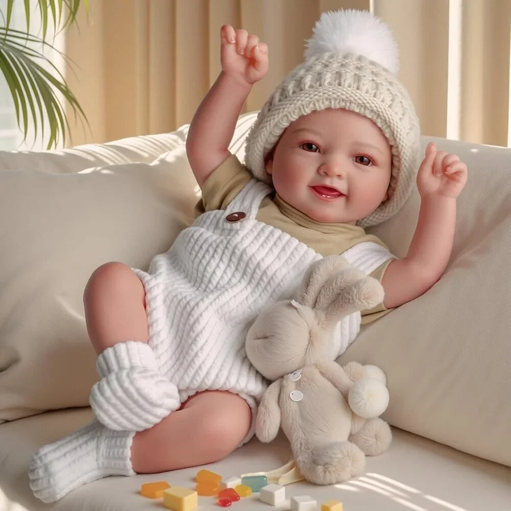 🆕17inch Soft Cloth Body Newborn Baby Dolls Poseable Limbs Sweet Smile Doll Girl